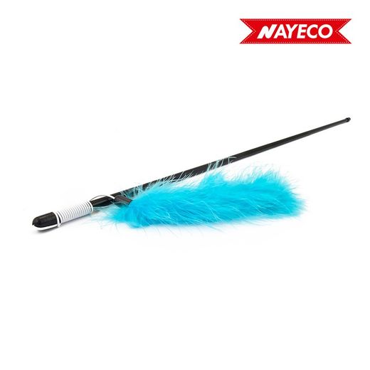 Jouet bâton pour chat avec plume colorée 48 cm Nayeco