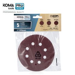 Kit 5 papiers de verre de remplacement pour batterie 08780 Koma Tools Pro Series