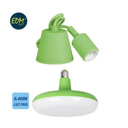 lâmpada do kit pendente de silicone incluída verde e27 24w 1700 lumens (98,4 cm) edm