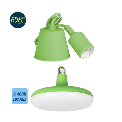 lâmpada do kit pendente de silicone incluída verde e27 24w 1700 lumens (98,4 cm) edm