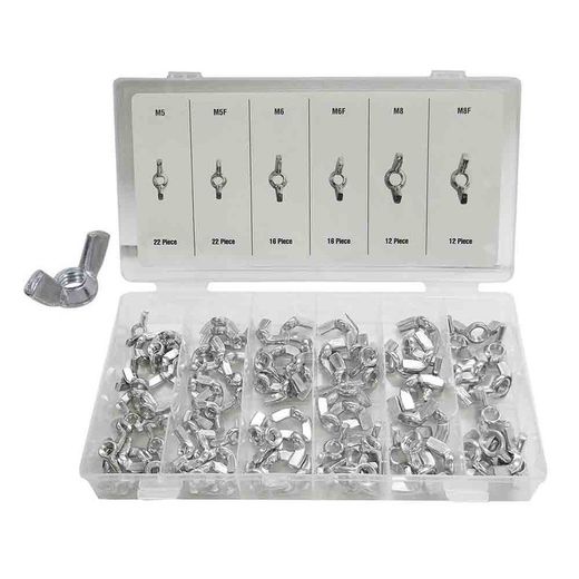 Kit de 100 écrous à ailettes de différentes tailles