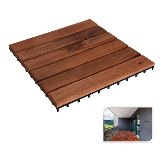 Kit De 9 Dalles Acacia 30x30cm Pour Terrasse