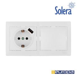 Kit Switch + Base com USB + Estrutura de 2 Elementos 154x81x10mm S.Europa Solera Kit-Erp-Room
