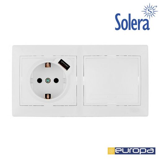 Kit Switch + Base com USB + Estrutura de 2 Elementos 154x81x10mm S.Europa Solera Kit-Erp-Room