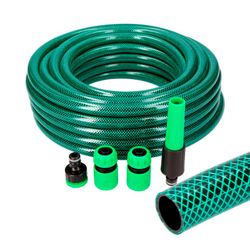 Kit manguera jardin basic line ø interior 15mm ø exterior 19mm (5/8") - rollo 10mts con accesorios edm