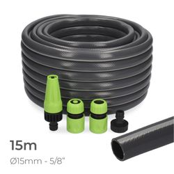 Kit de mangueira de jardim Ecolight Pvc Ø interno 15mm, Ø externo 20mm (5/8") Rolo 15m com acessórios Edm