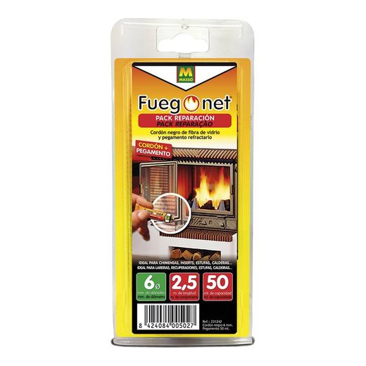 Kit de reparo: cordão isolante ø6 + adesivo 50ml - fuegonet