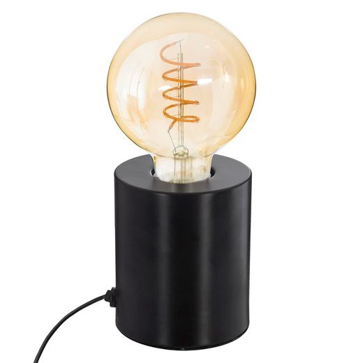Lampe de table noire 10,5x9cm E27 (ampoule non incluse)