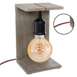 Candeeiro Modelo "Caixa" de Madeira Cores Sortidas E27