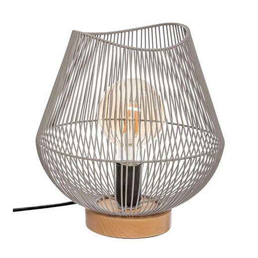 Lampe de table grise E27 Col.'Jena' 28x26cm