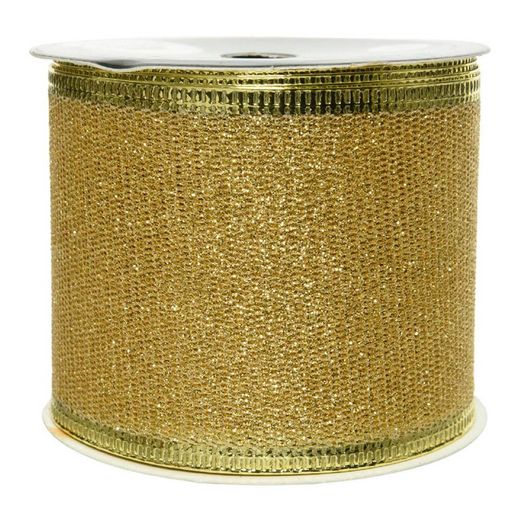 Laço com glitter dourado 270x6,3cm