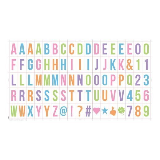 Letras coloridas para caixa de mensagem com luz 6,5x3,5cm