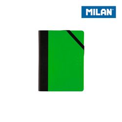 Carnet de notes papier couverture verte 13,8x10,3x1,6cm milan