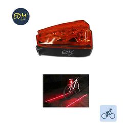 Lanterna de bicicleta traseira com 5 leds e 2 lasers edm