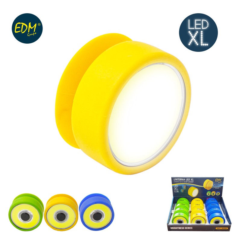 LINTERNA LED XL EXTENSIBLE CON ZOOM 1 LED COB XL 3xAAA (PILAS INCLUIDAS) EDM