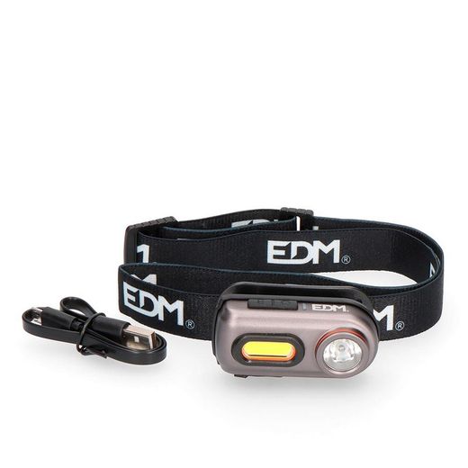 Lanterna Frontal 2 Leds 3w+5w 400lm Recarregável. edm