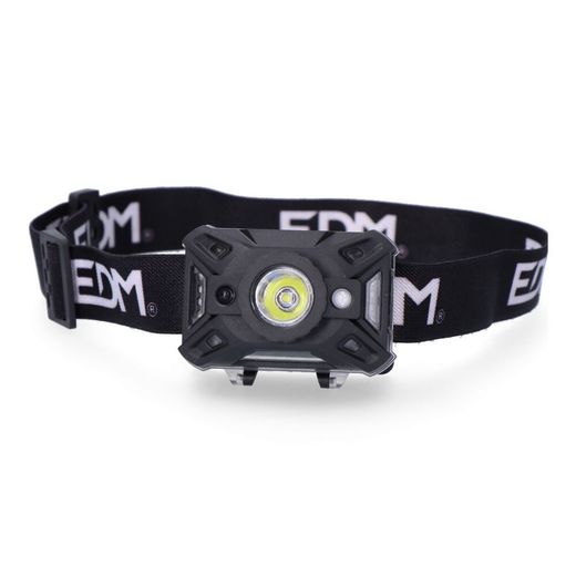 Lampe frontale. Frontale. Avec capteur marche/arrêt 1 Cob Led 5w 7 types de lumière 3xaaa (inclus) Edm