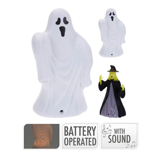 Lanterne Halloween 14cm Avec Led Et Son Modèles Assortis