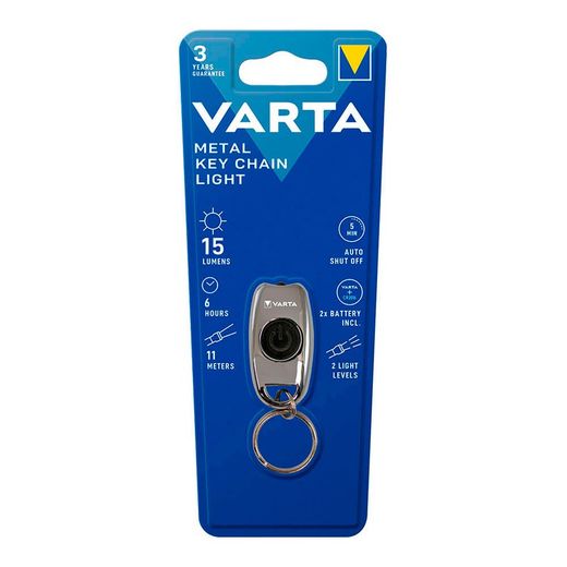 Chaveiro de metal Varta com lanterna leve