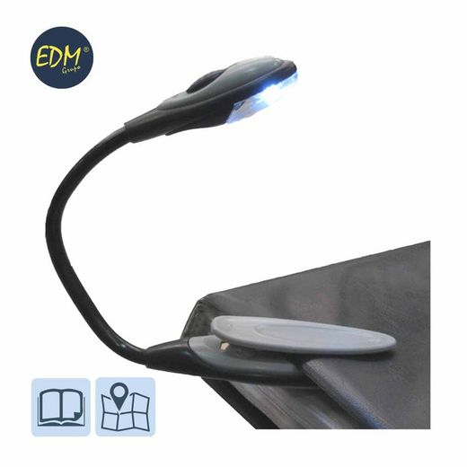 1 lanterna led com pinça de leitura