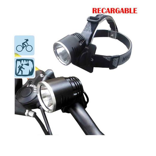 Lampe de poche rechargeable avec tête double fonction et vélo avec super led 10w
