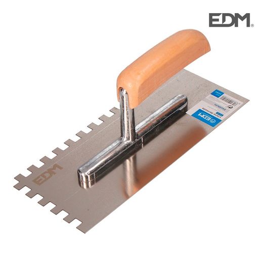 Truelle crantée rectangulaire manche plastique 240x100mm edm