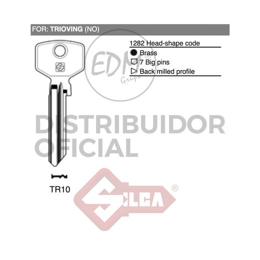Clé en laiton tr10 trioving