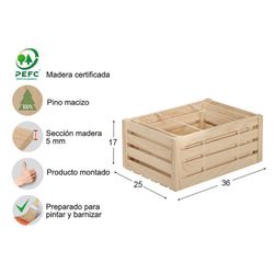 Lote de 3 caixas de ripas maciças de pinho astigarraga