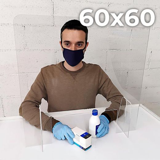 mampara metacrilato 60x60cm con ranura grande