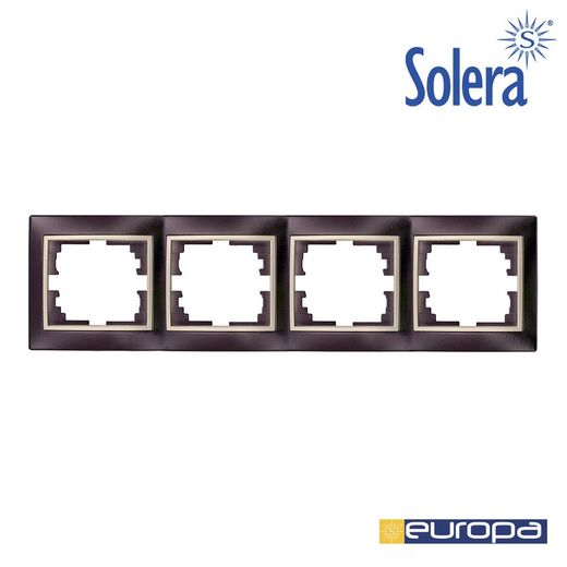 Cadre Horizontal Pour 4 Éléments Noir 296x81x10mm S.Europa Solera Erp74nu