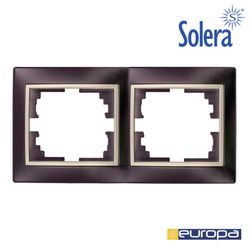 Moldura para 2 Elementos Horizontais Preto e Pérola 154x81x10mm S.Europa Solera Erp72nu