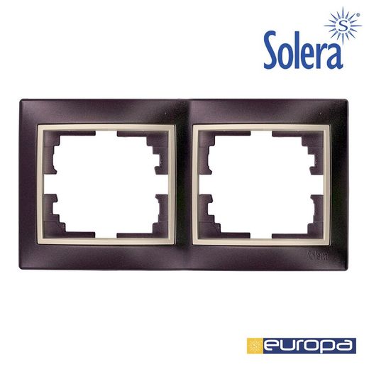 Moldura para 2 Elementos Horizontais Preto e Pérola 154x81x10mm S.Europa Solera Erp72nu