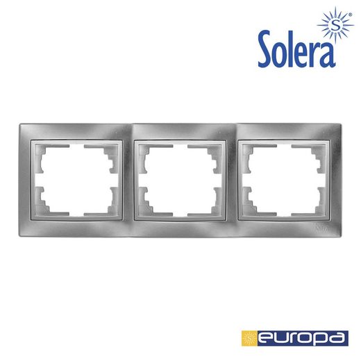 Moldura Para 3 Elementos Horizontais Prata 225x81x10mm S.Europa Solera Erp73au
