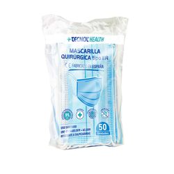 Bolsa Máscara Cirúrgica Azul 50 Unidades Adulto