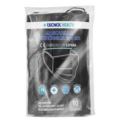 Bolsa Máscara Cirúrgica Preta 10 Unidades Adulto