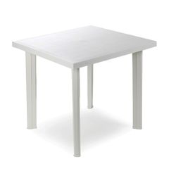 Mesa cuadrada color blanco 80x75x72cm ipae progarden