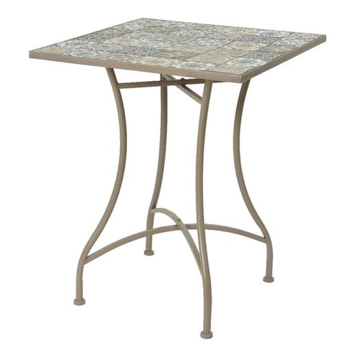 Cor da mesa de metal/mosaico: marrom 58x58x72cm modelo bistrô ao ar livre