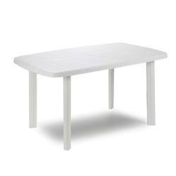 Mesa oval color blanco 137x85x72cm ipae progarden