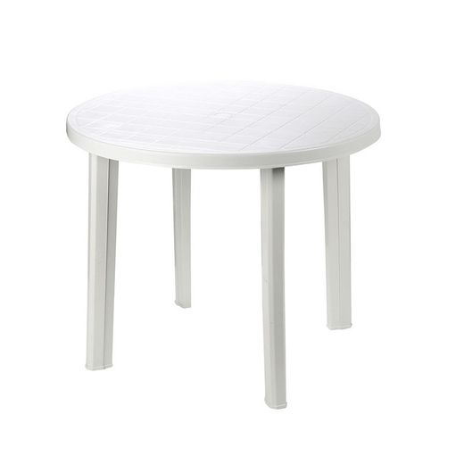 Table ronde coloris blanc 90x90x72cm ipae progarden