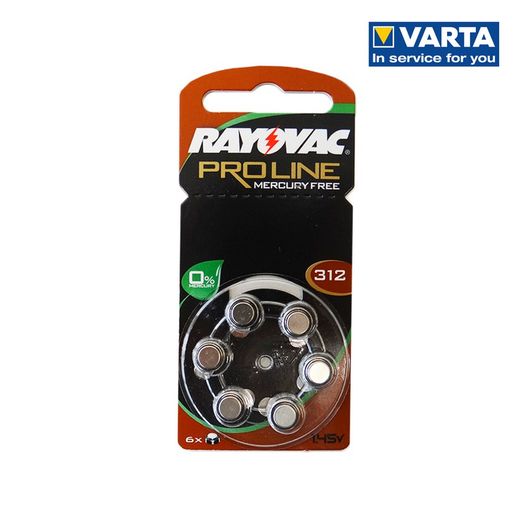 Micro pile pour aide auditive (blister 6 piles) rayovac za312 diamètre 39mmx101mmx52mm
