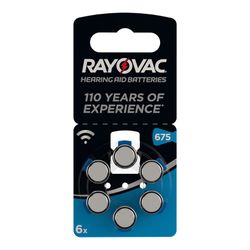 Micro bateria para aparelho auditivo Rayovac Za675 1.4v (blister de 6 baterias) Ø11,6x5,4mm