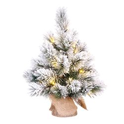 Mini sapin effet givre avec led inclus 45x23cm