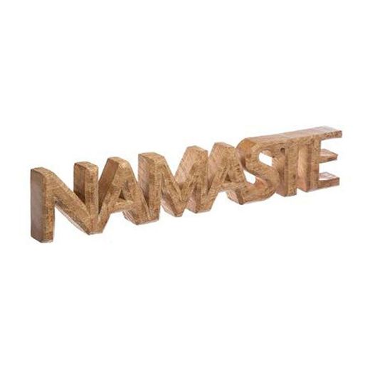 Namaste décoratif en bois de manguier 54x3,5x10cm