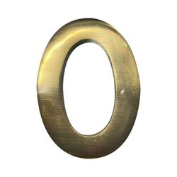 Número 0 Latão Polido 10cm Fixação Invisível