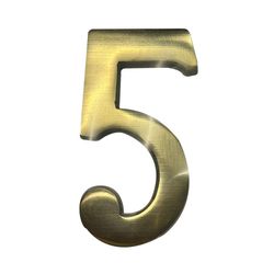 Fixação Invisível Número 5 Latão Polido 10cm