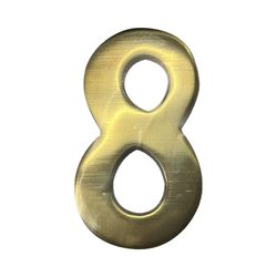 Fixação Invisível Número 8 Latão Polido 10cm
