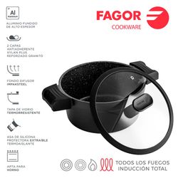 Pot Alutherm + couvercle 20cm aluminium 3004 fagor