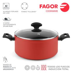 Olla maxima+tapa ø24cm roja aluminio 3004 fagor
