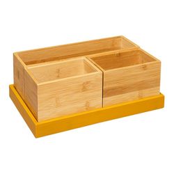 Coleção 'Colors' de organizador de banheiro mostarda