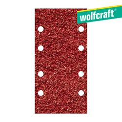 Pack 10 Hojas De Lijar Adhesivas , Corindón Grano 80 Perforadas 93x185mm 1767000 Wolfcraft